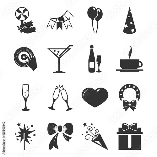 Party time icons set