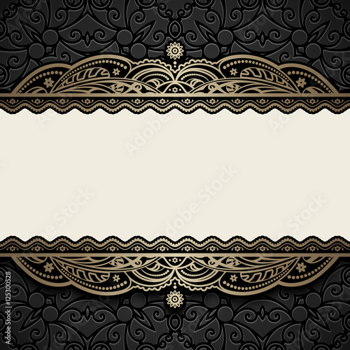 Vintage gold ornamental card template