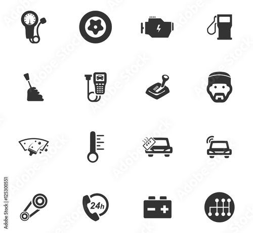 Car service icons set