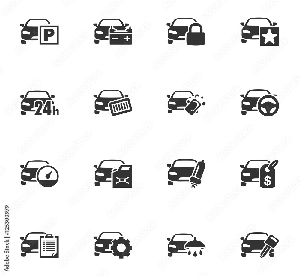 Car service icon set Car service icon set