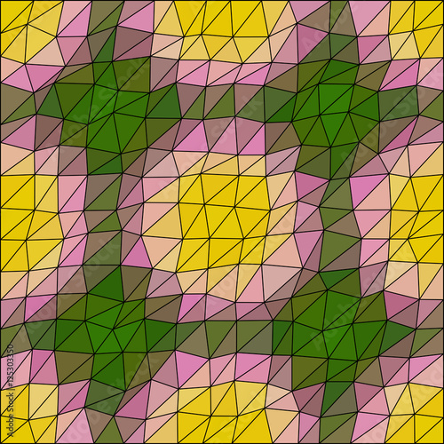 Kaleidoscopic low poly triangle style vector mosaic background