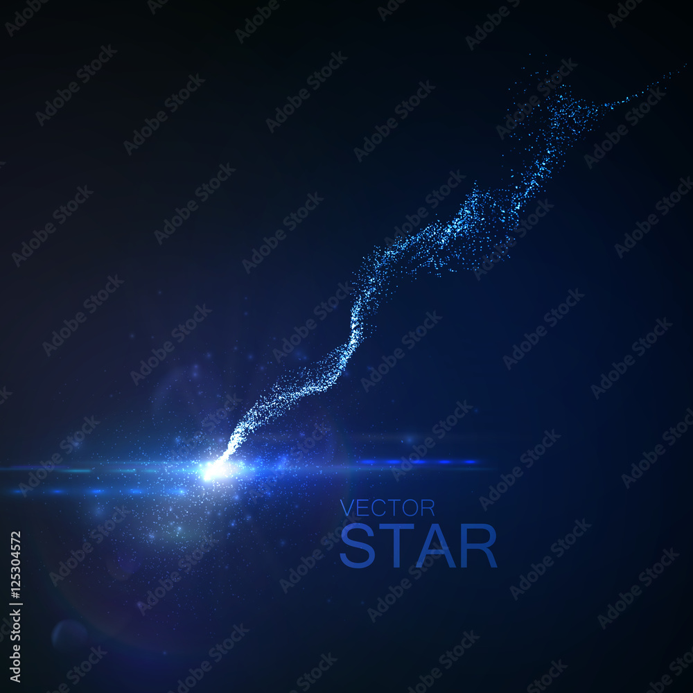 Plakat star with glowing trail