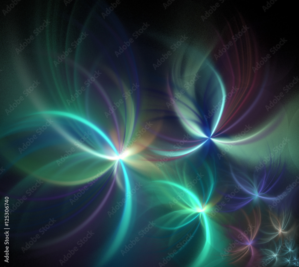 Abstract black background with fireworks pattern. Pastel rainbow Abstract black background with fireworks pattern. Pastel rainbow