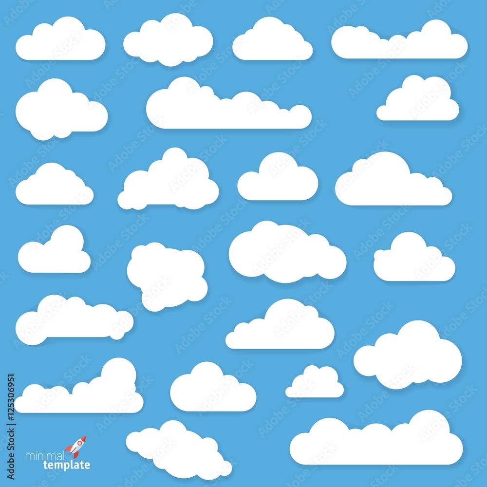 Flat design vector clouds Flat design vector clouds