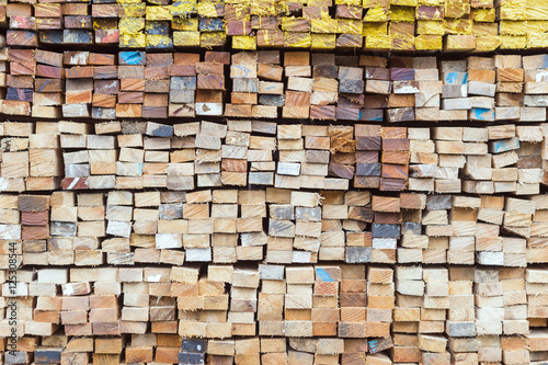 Closeup of stack of wood boards
