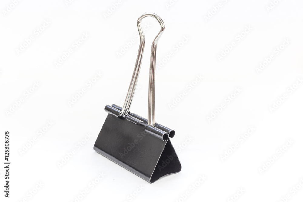 Black metal paperclips on white background Black metal paperclips on white background