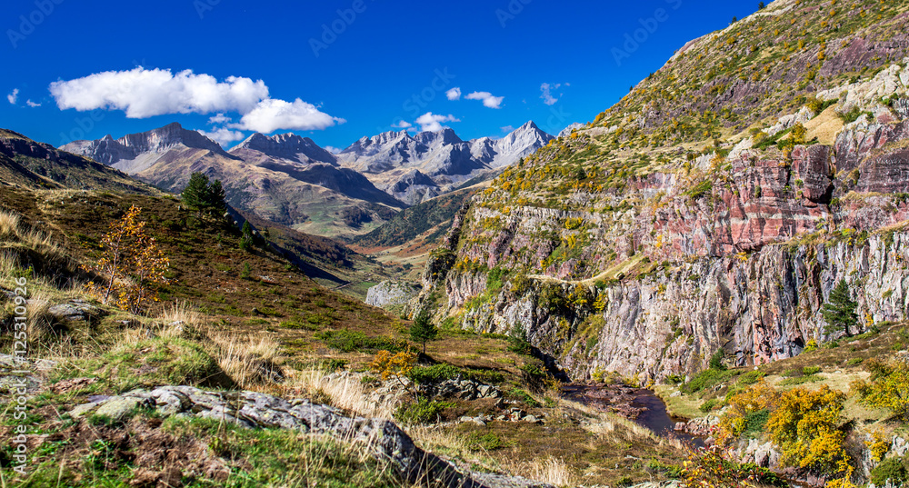 Autumn in the Pyrenees in Spain.