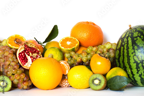 Collection fruits isolated.