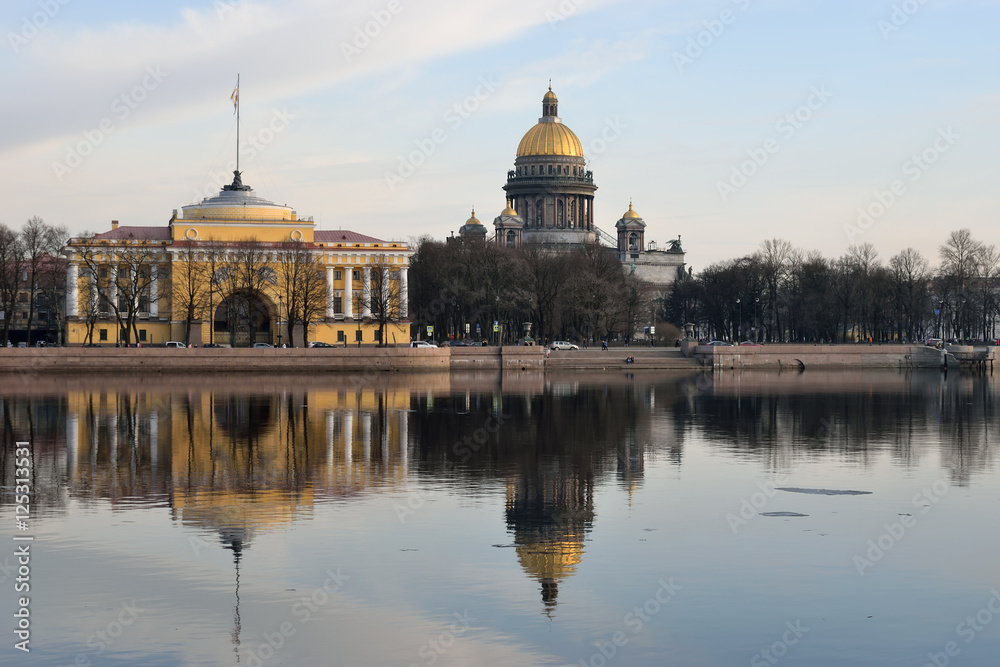 Views of the River Neva, the Admiralty embankment