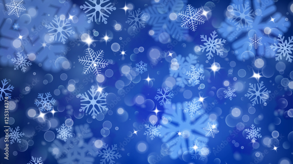 Christmas background of fuzzy and focused snowflakes Christmas background of fuzzy and focused snowflakes