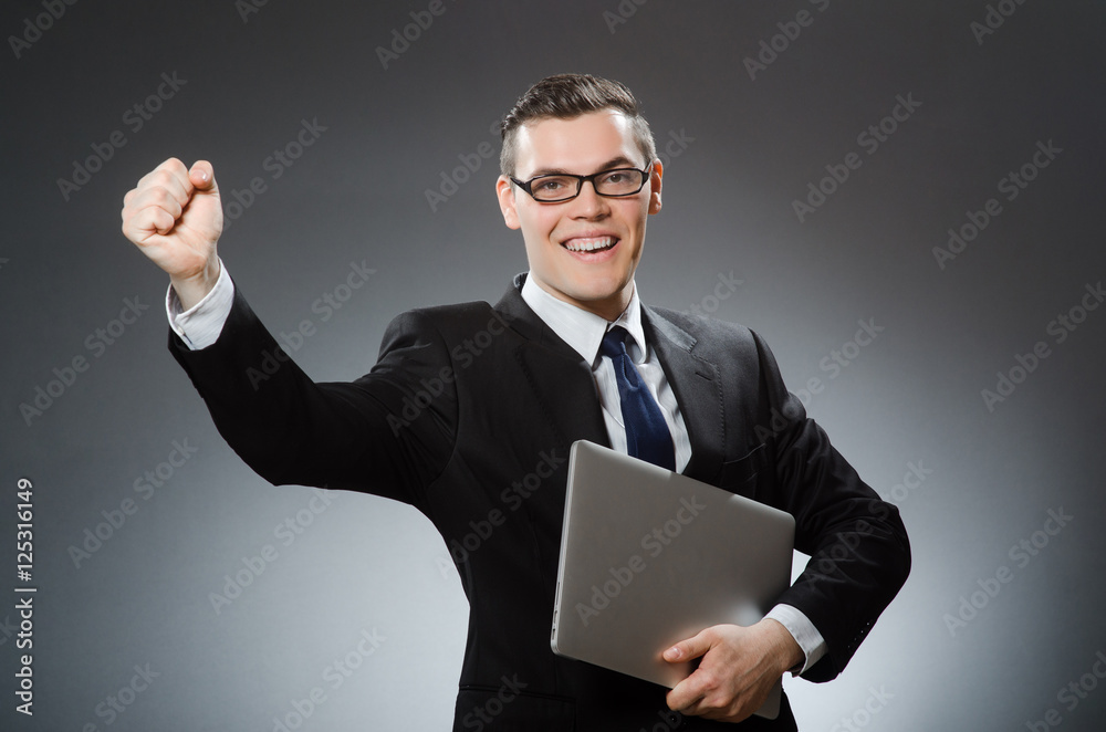 Man with laptop in business concept Man with laptop in business concept