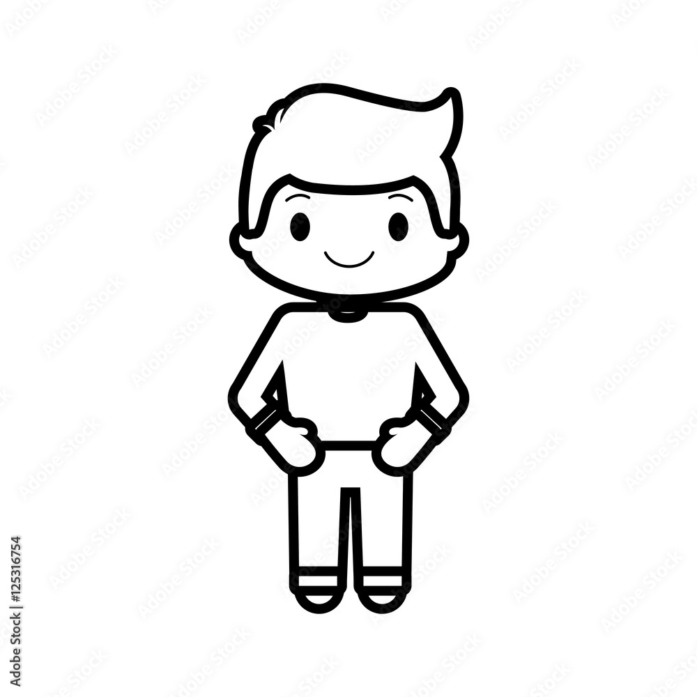 Fototapeta premium happy boy character avatar vector illustration design
