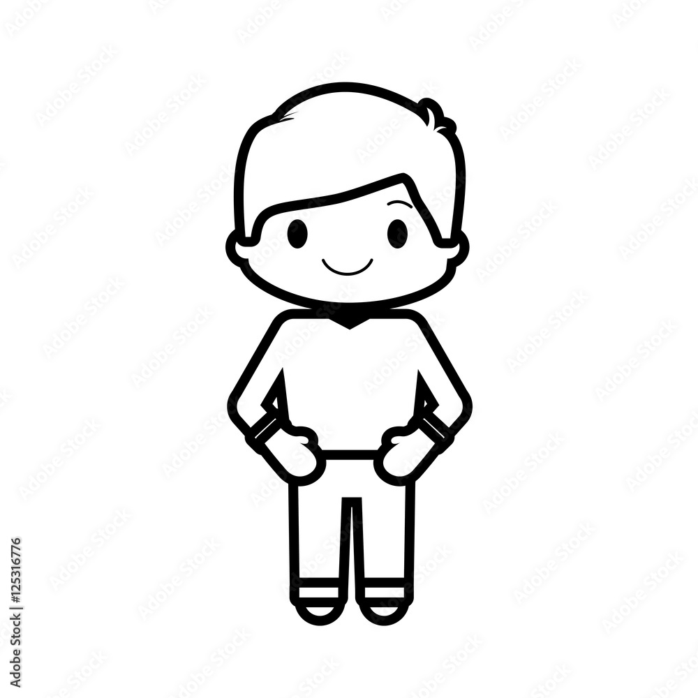 happy boy character avatar vector illustration design