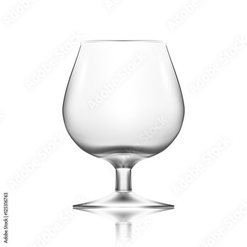 Transparent Empty Cognac Glass Isolated On White