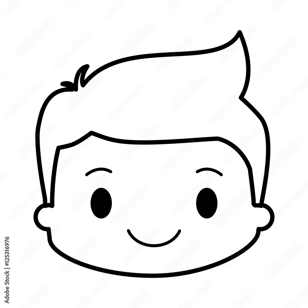 happy boy character avatar vector illustration design