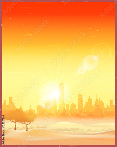 City in the desert an old poster