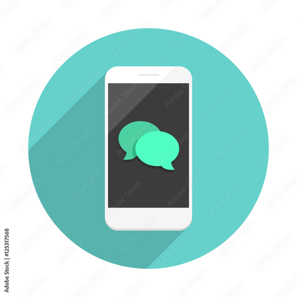 Phone Message Bubbles Long Shadow Icon Phone Message Bubbles Long Shadow Icon