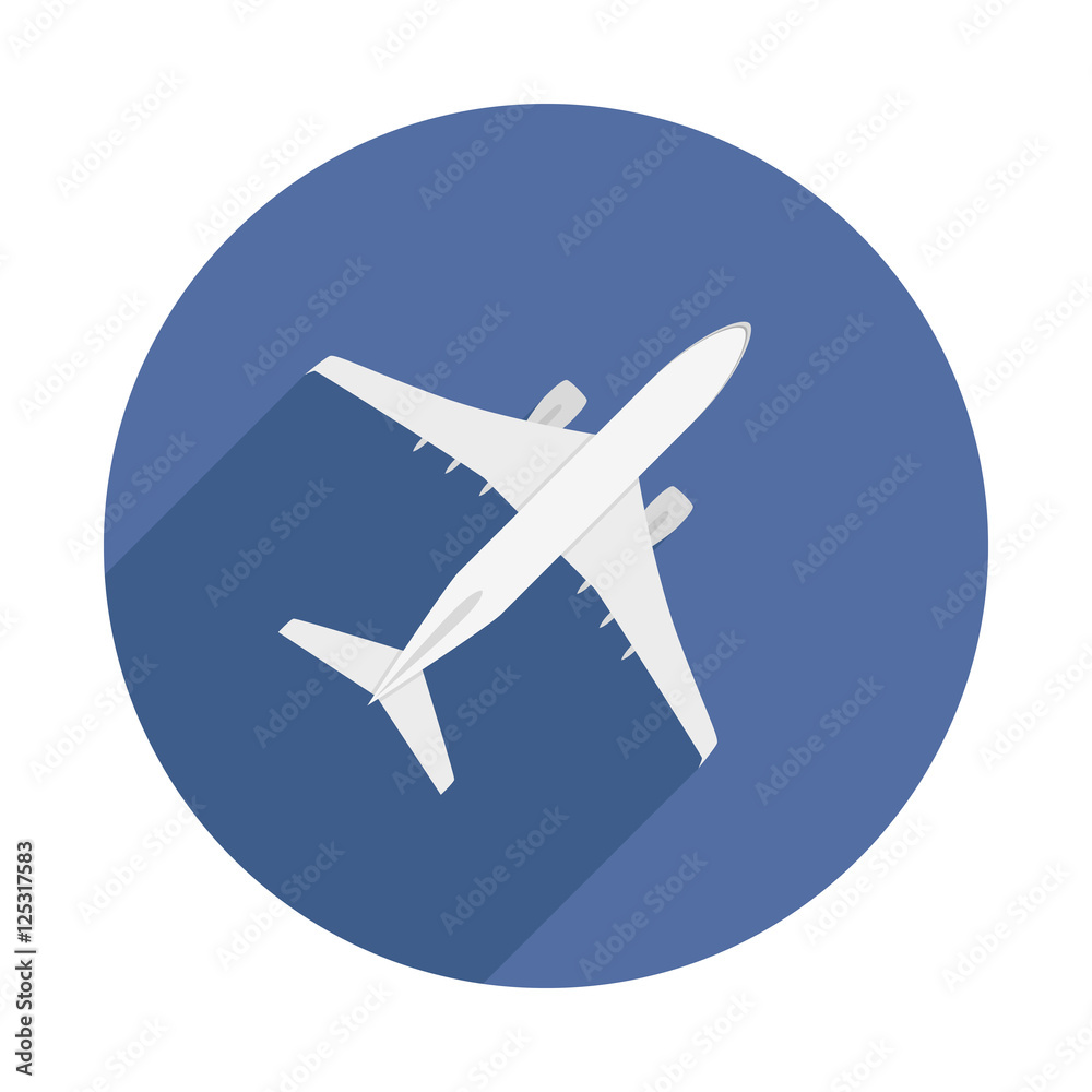 Plane Long Shadow Icon