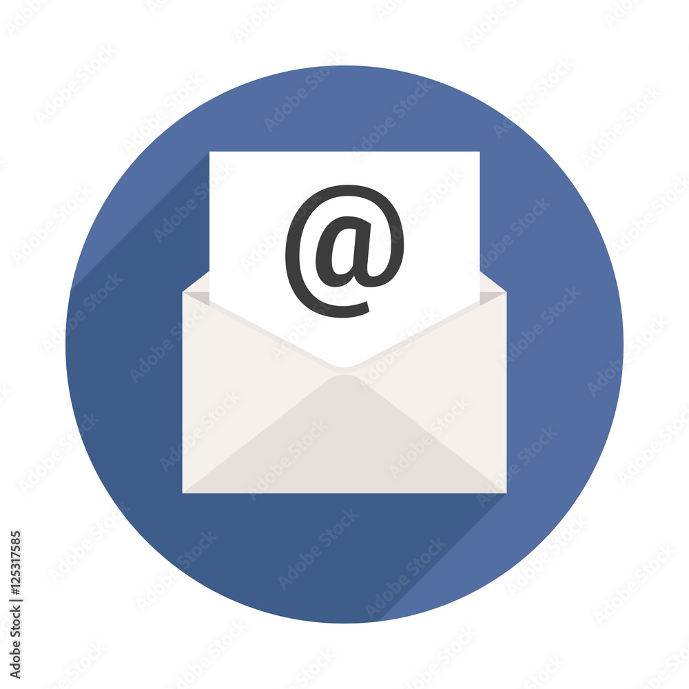 Mail Letter Long Shadow Icon Mail Letter Long Shadow Icon