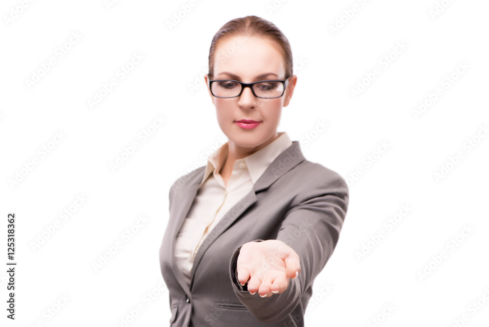 Strict serious businesswoman isolated on white Strict serious businesswoman isolated on white