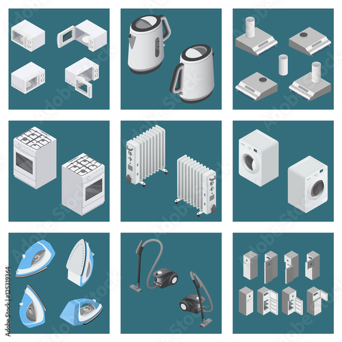 Set of household appliances Vector Illustration