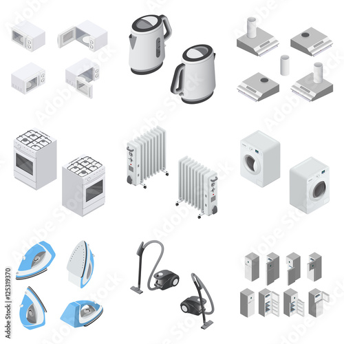 Set of household appliances Vector Illustration