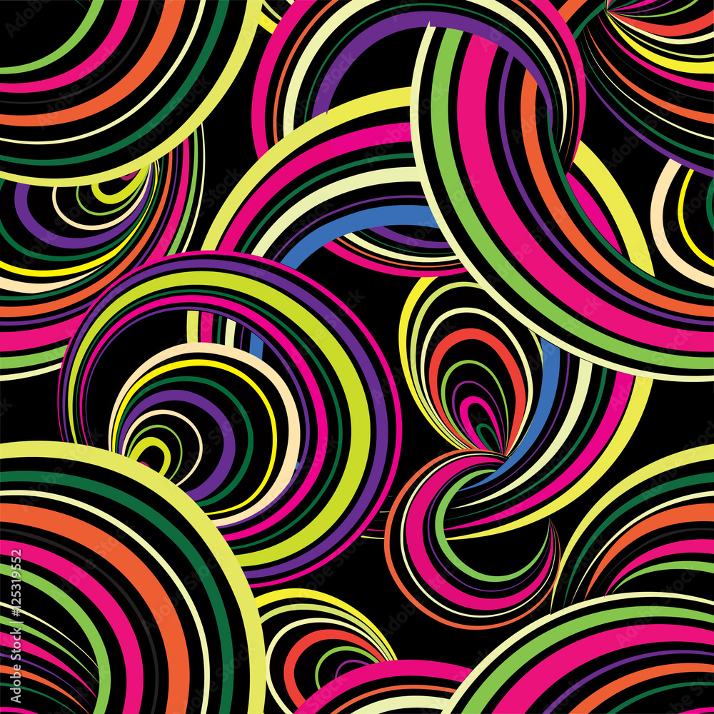 Abstract wave line, loops seamless pattern. Swirl wavy circle background. Geometric grid texture Abstract wave line, loops seamless pattern. Swirl wavy circle background. Geometric grid texture