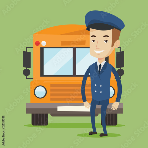School bus driver vector illustration.