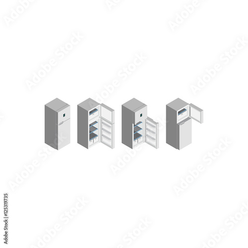 Closed and Opened Refrigerator