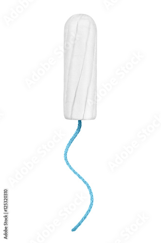 Menstrual tampon close-up isolated on a white background photo