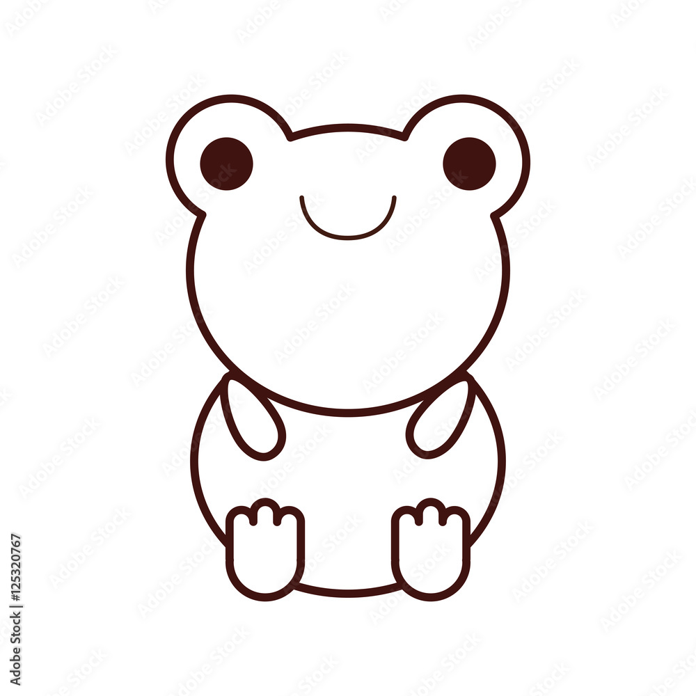 Fototapeta premium cute frog kawaii style vector illustration design