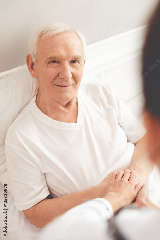 Old man in hospital Old man in hospital