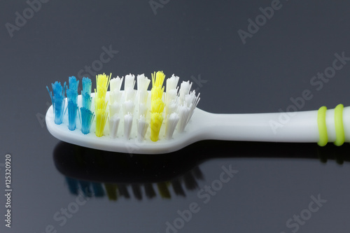 Macro shot toothbrush on black