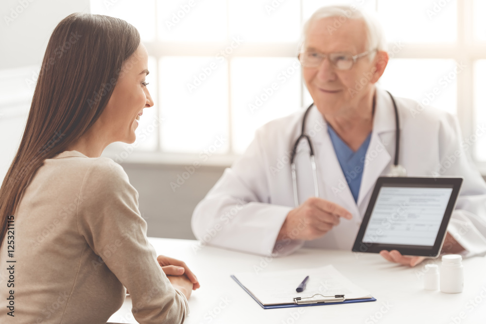Old doctor and patient