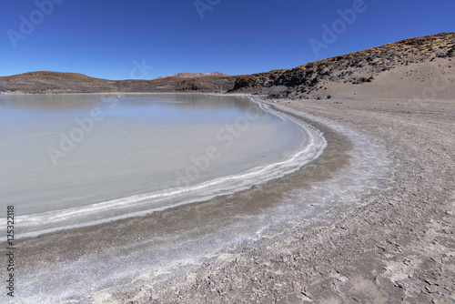 Salt lagoon at the Atacama desert.