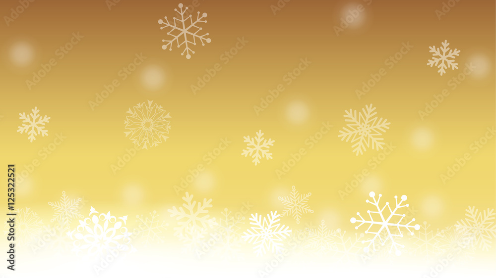 Gold and white snowflake background Gold and white snowflake background