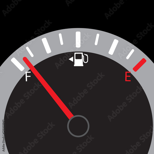 Fuel indicator. Illustration on Black background for design ,Full Energy