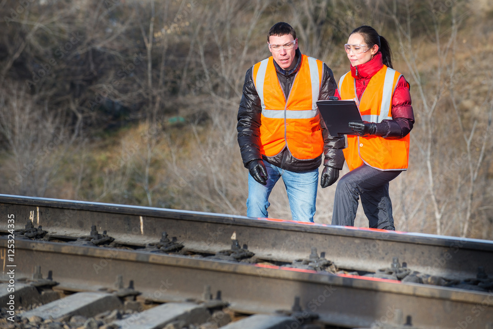 Railroad workers maintaing railways Railroad workers maintaing railways