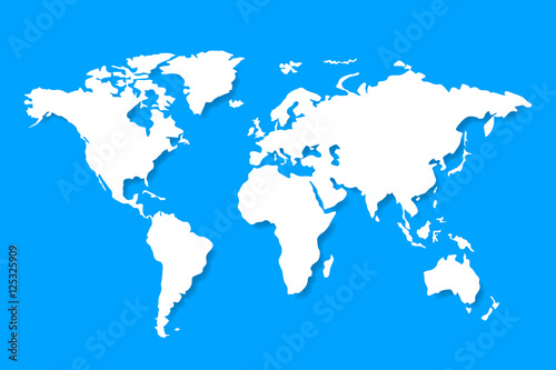world map with shadow