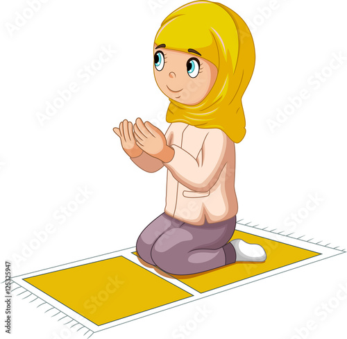 Canvas Print girl cartoon praying