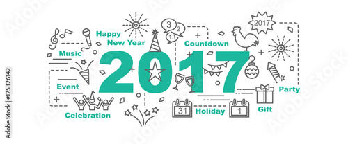 happy new year 2017 vector banner