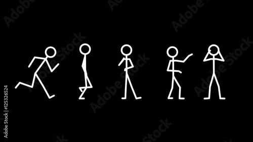 More stickman action loops. All start and ends on a neutral position, So you will be able to edit these poses to suit your production.