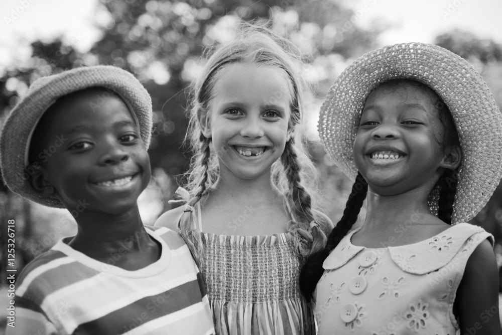 Obraz premium Child Friends Boys Girls Playful Nature Offspring Concept