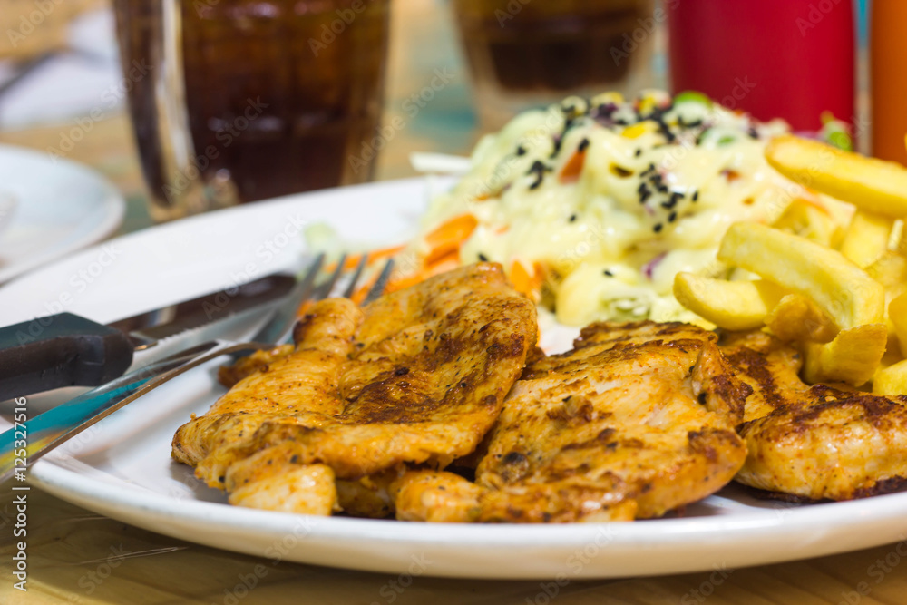 Chicken Steak with cream salad Chicken Steak with cream salad