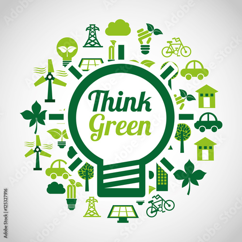 think green ecology icons vector illustration design photo