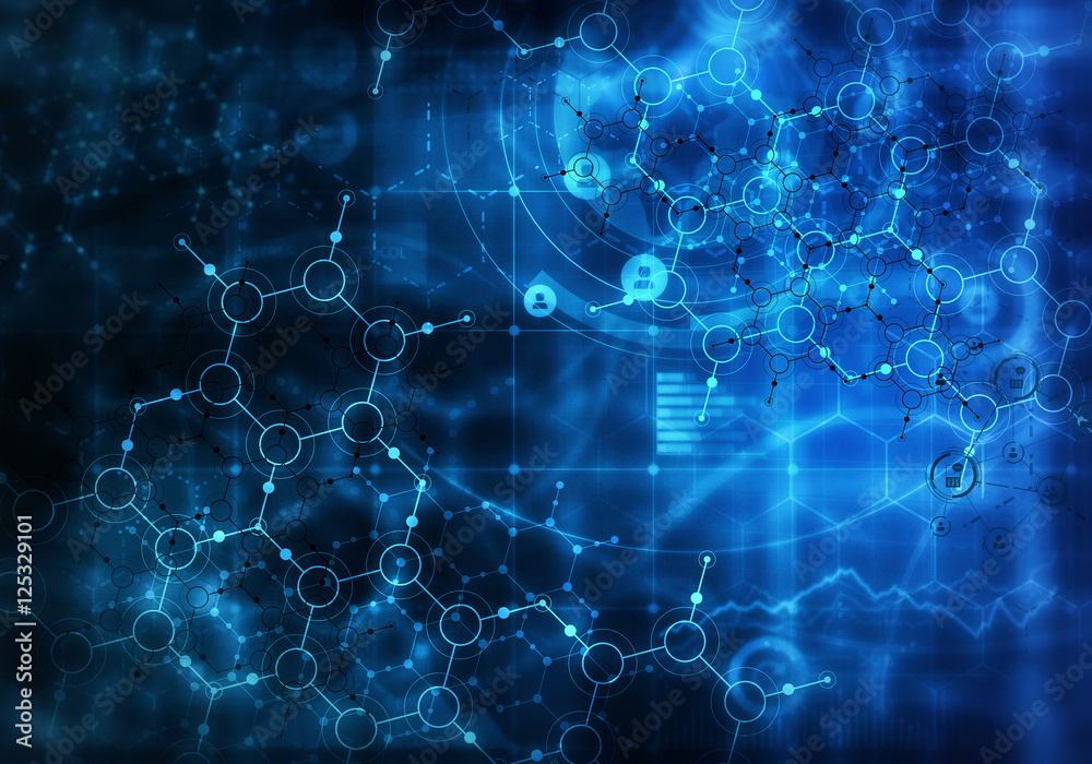 Medical abstract background . Mixed media