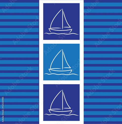 Hand drawn sailing boat pattern in vector format.