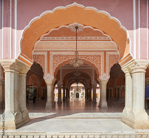 Fototapeta Naklejka Na Ścianę i Meble -  Mubarak Mahal in Jaipur City Palace, Rajasthan, India.