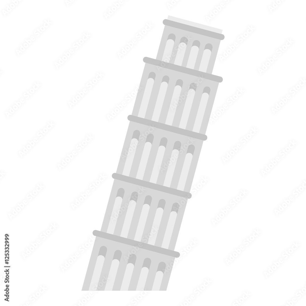 Pisa tower icon. Flat illustration of Pisa tower vector icon for web