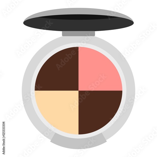 Round palette eye shadow icon. Flat illustration of round palette eye shadow vector icon for web